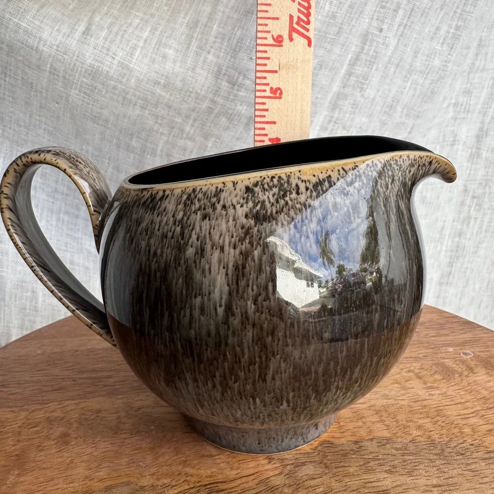Denby Praline Stoneware Pitcher Creamer Brown Speckled England Discontinued